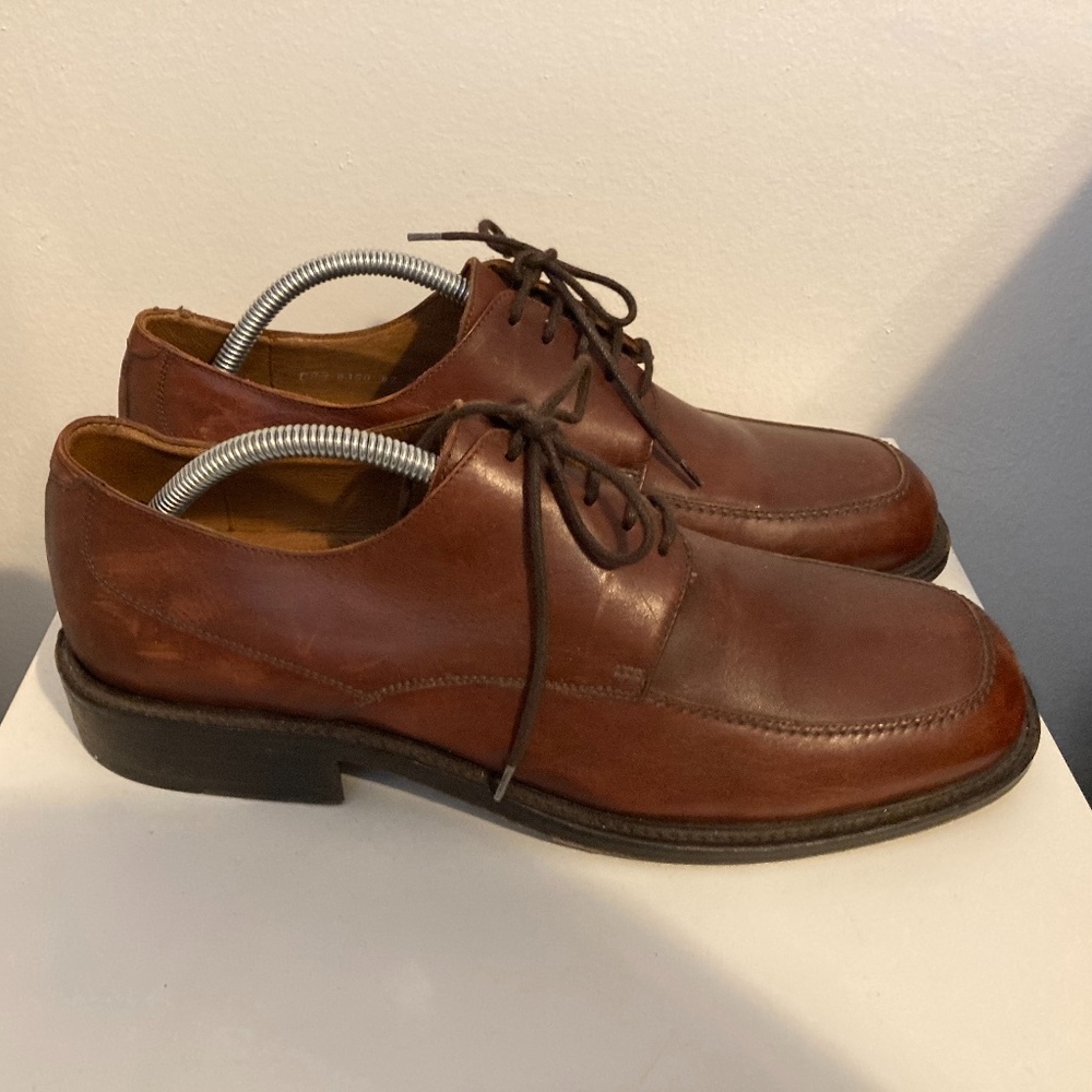 Bacco Bucci Chestnut Brown Leather Derby Oxfords